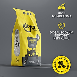 Kityus Aktif Karbonlu Sodyum Bentonit Kedi Kumu 10L