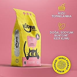 Kityus Bebek Pudrası Kokulu Sodyum Bentonit Kedi Kumu 10L