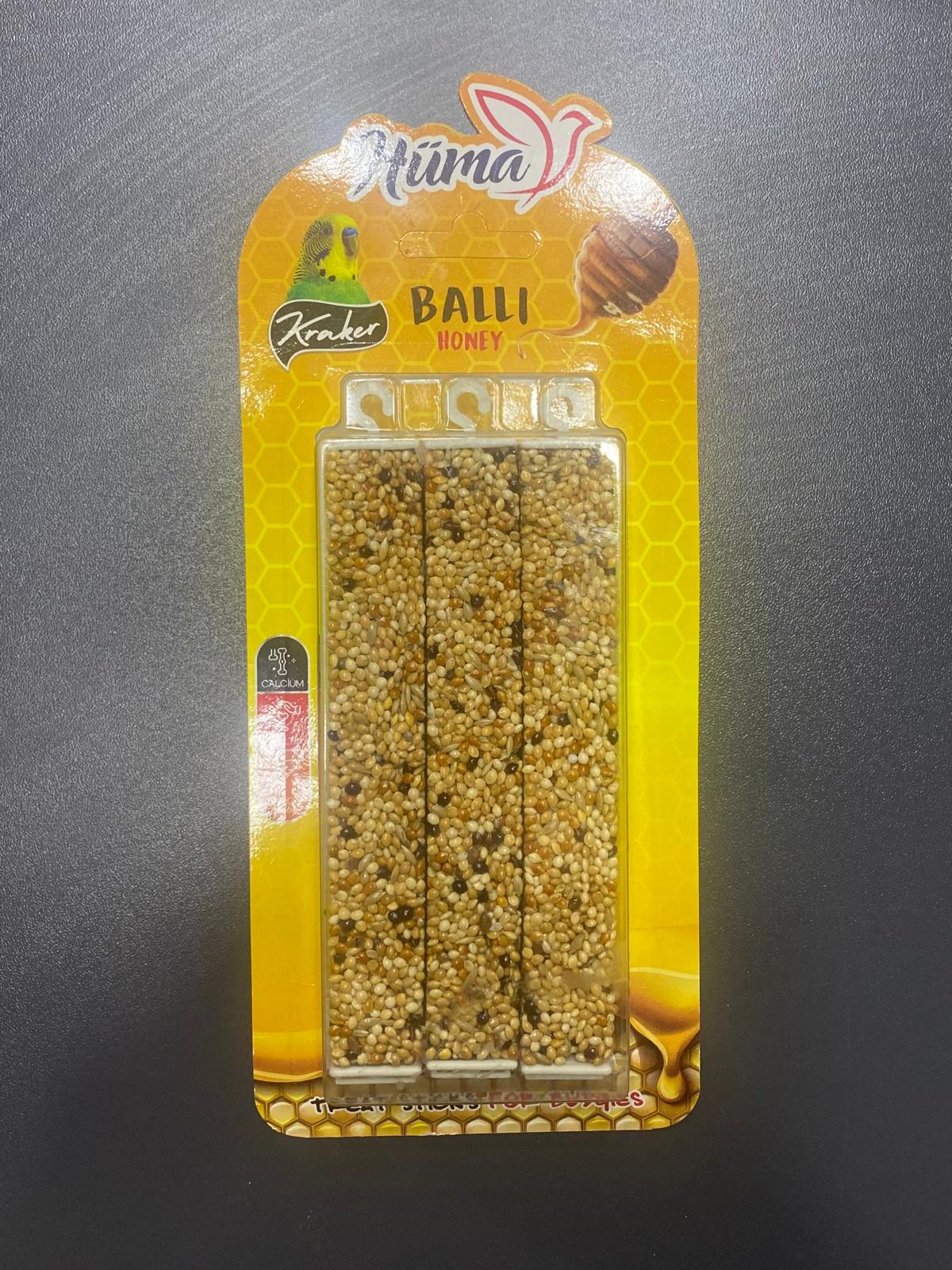 Hüma Ballı Muhabbet Kuşu Krakeri (3'lü)